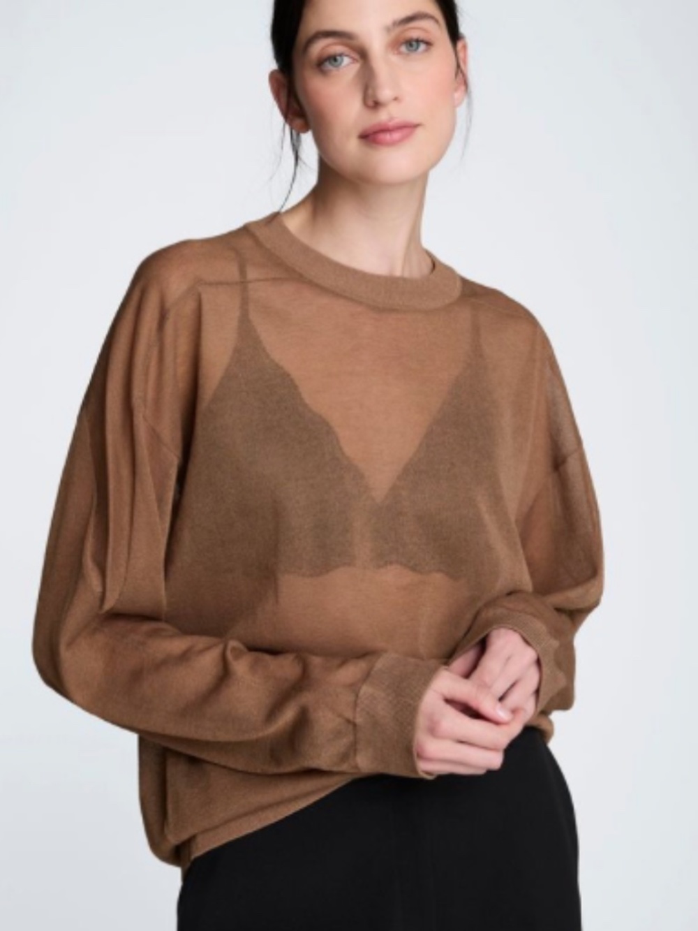 Kenneth Cole Sheer Crewneck Sweatshirt XS